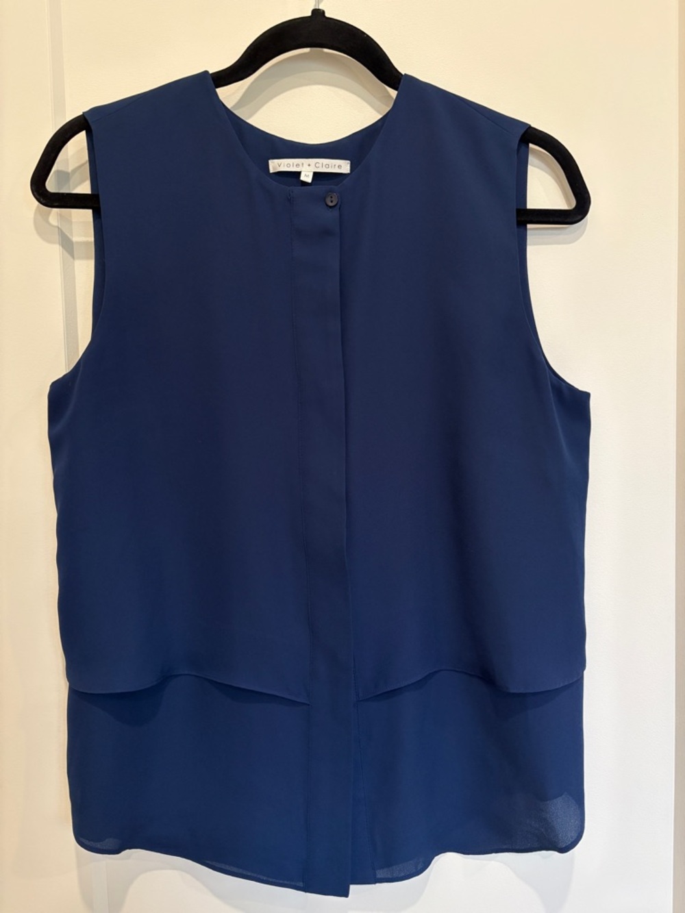 Violet & Claire Navy Layered Sleeveless Shell Top